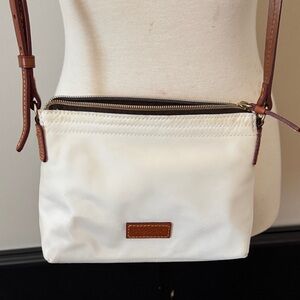 Dooney & Bourke White and Brown Crossbody Bag